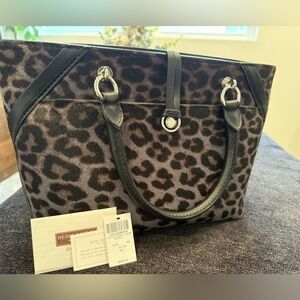 NWT Henri Bendel Lafayette Satchel Leopard